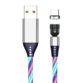 Megnetic USB charging 540 degree rotate luminous line data cable 3A fast charging wholesale hot sell cable for iphone